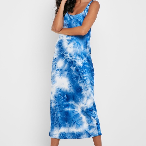 Topshop 90s Tie Dye Silk Cami Dress - Picture 1 of 6